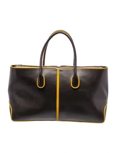 Pre-owned Tod's Leather Top Handle Bag In Brown