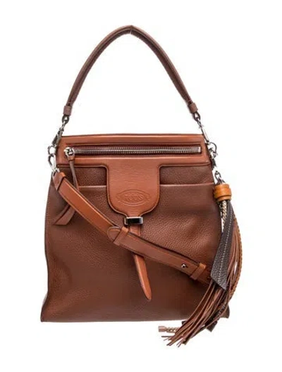 Pre-owned Tod's Leather Top Handle Bag In Brown