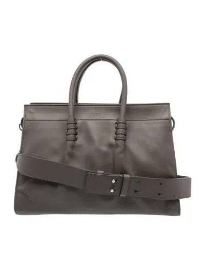 Pre-owned Tod's Leather Top Handle Bag In Gray