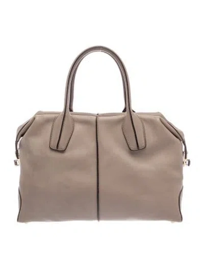 Pre-owned Tod's Leather Top Handle Bag In Gray