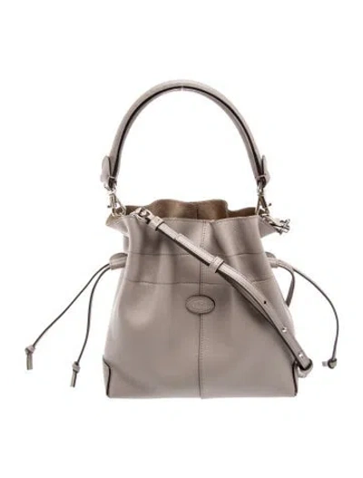 Pre-owned Tod's Leather Top Handle Bag In Gray