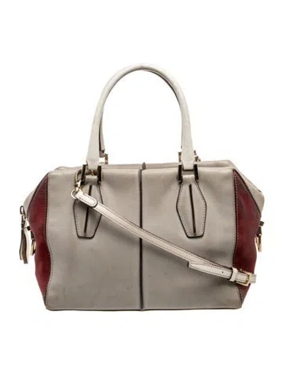 Pre-owned Tod's Leather Top Handle Bag In Gray