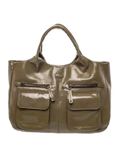 Pre-owned Tod's Leather Top Handle Bag In Green