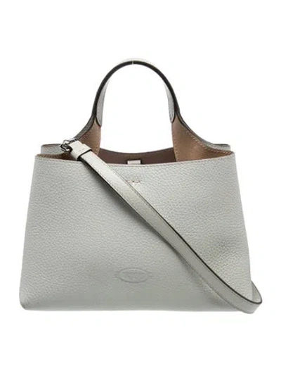 Pre-owned Tod's Leather Top Handle Bag In Grey