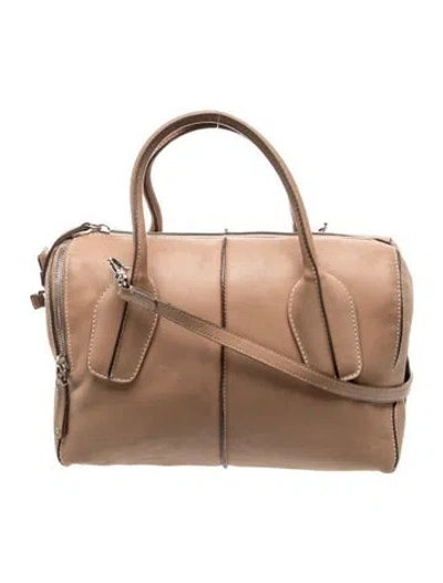 Pre-owned Tod's Leather Top Handle Bag In Neutral