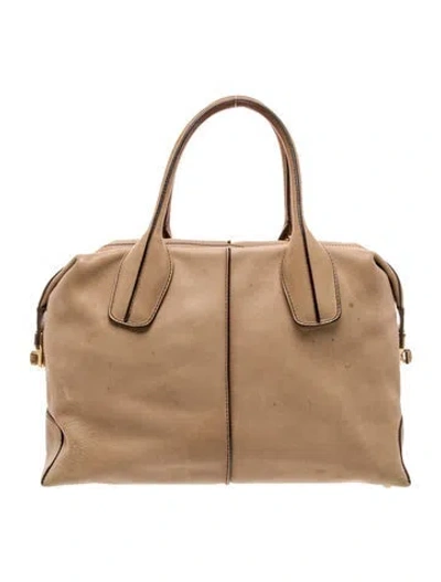 Pre-owned Tod's Leather Top Handle Bag In Neutral
