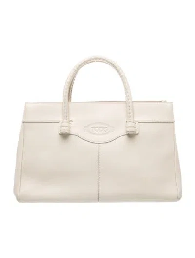 Pre-owned Tod's Leather Top Handle Bag In Neutral