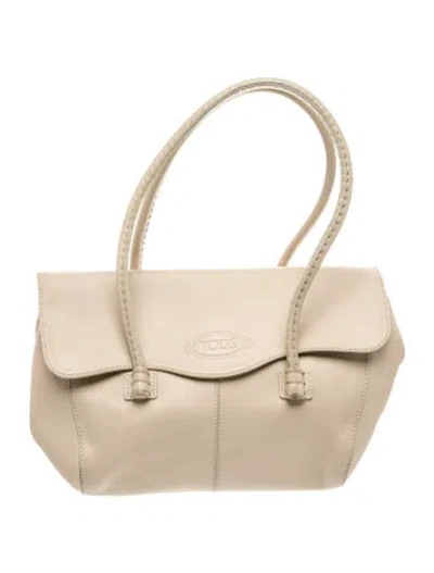 Pre-owned Tod's Leather Top Handle Bag In Neutral