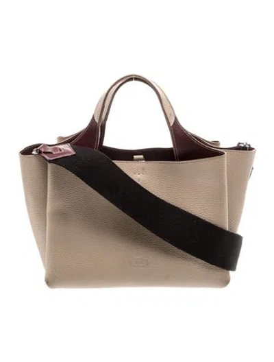 Pre-owned Tod's Leather Top Handle Bag In Neutral