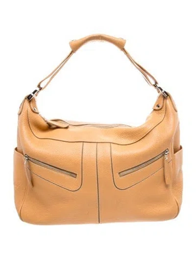 Pre-owned Tod's Leather Top Handle Bag In Neutral