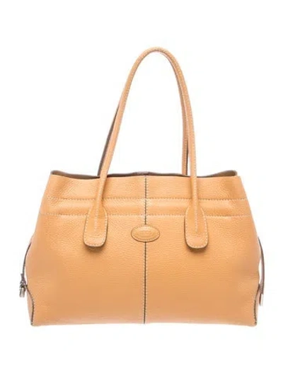 Pre-owned Tod's Leather Top Handle Bag In Neutrals