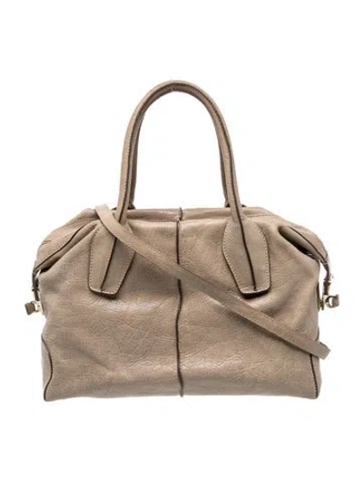 Pre-owned Tod's Leather Top Handle Bag In Neutrals