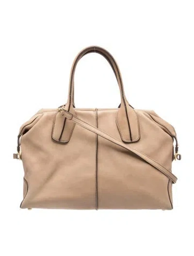 Pre-owned Tod's Leather Top Handle Bag In Neutrals