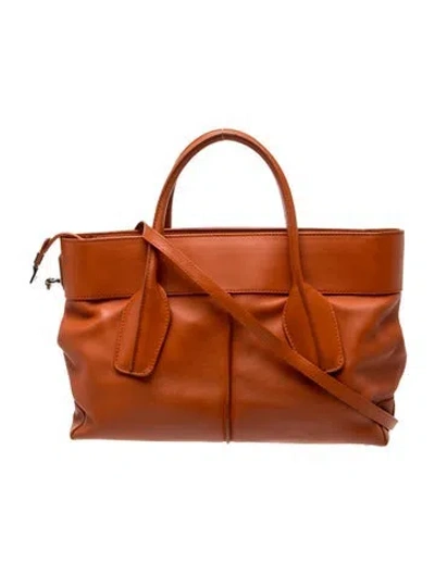 Pre-owned Tod's Leather Top Handle Bag In Orange