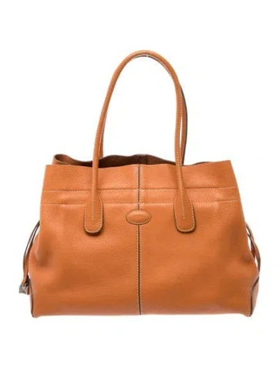 Pre-owned Tod's Leather Top Handle Bag In Orange