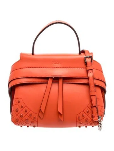 Pre-owned Tod's Leather Top Handle Bag In Orange