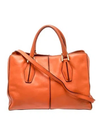 Pre-owned Tod's Leather Top Handle Bag In Orange