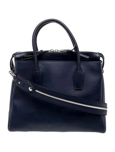 Pre-owned Tod's Leather Top Handle Bag In Purple