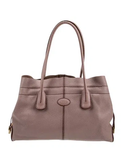 Pre-owned Tod's Leather Top Handle Bag In Purple