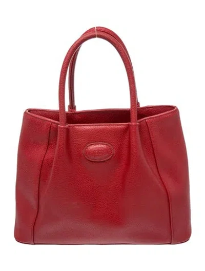 Pre-owned Tod's Leather Top Handle Bag In Red