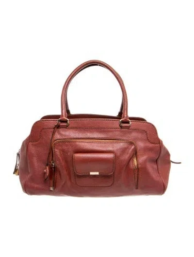 Pre-owned Tod's Leather Top Handle Bag In Red