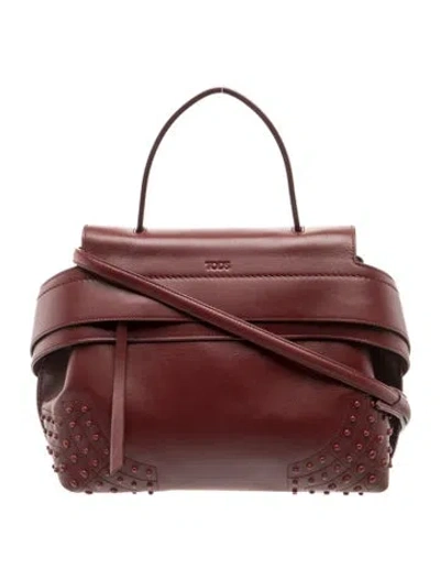 Pre-owned Tod's Leather Top Handle Bag In Red
