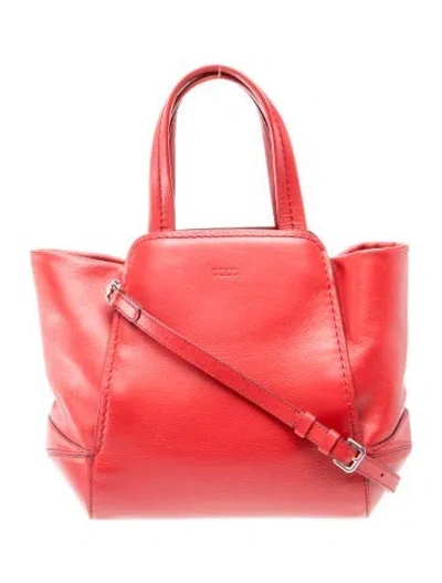 Pre-owned Tod's Leather Top Handle Bag In Red