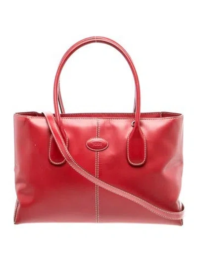 Pre-owned Tod's Leather Top Handle Bag In Red
