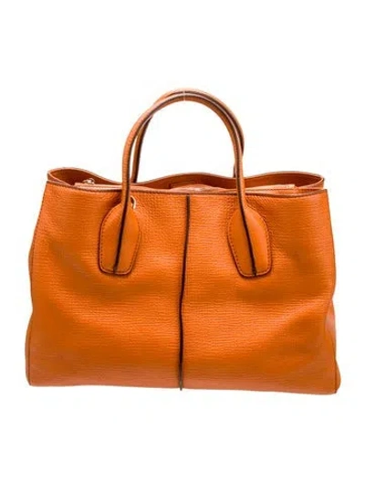 Pre-owned Tod's Leather Top Handle Bag W/ Tags In Orange