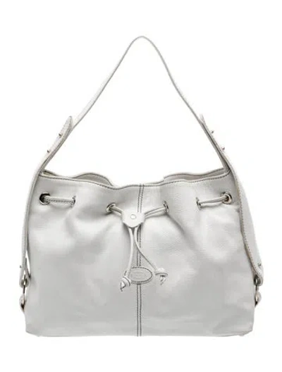 Pre-owned Tod's Leather Top Handle Bag In White
