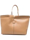 Tod's Di Bag Folio Leather Shopping Bag In Brown