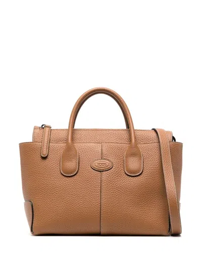 Tod's Leather Tote Bag In Brown