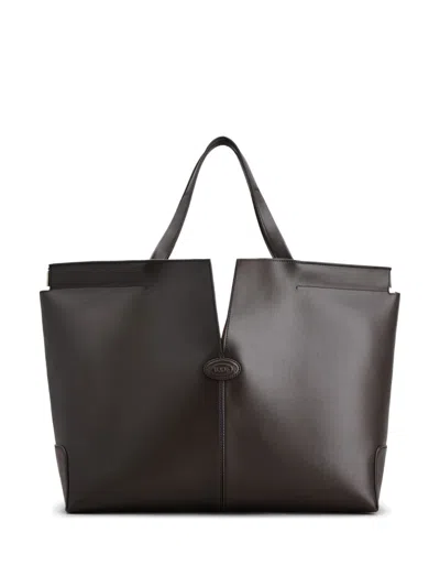 Tod's Leather Tote Bag In Brown