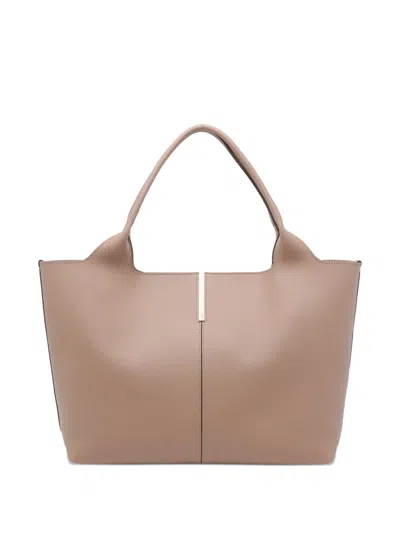 Tod's Leather Tote Bag In Neutral