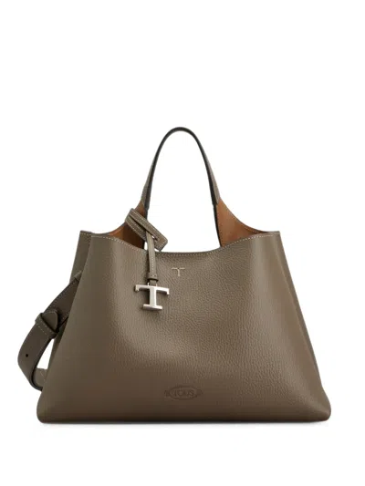 Tod's Leather Tote Bag In Neutrals