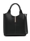 Tod's Black Shoulder Bag With Metal Bar With Logo In Leather Woman In Black  