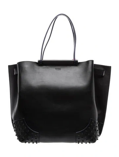 Pre-owned Tod's Leather Tote In Black