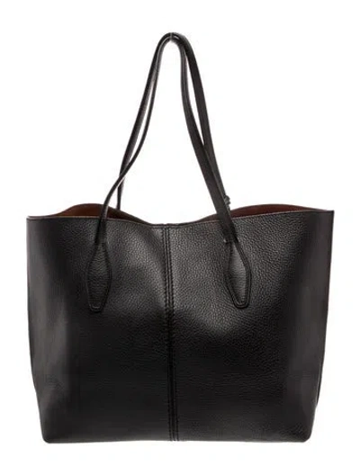 Pre-owned Tod's Leather Tote In Black