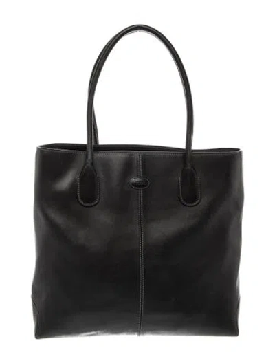 Pre-owned Tod's Leather Tote In Black