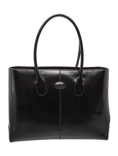 Pre-owned Tod's Leather Tote In Black