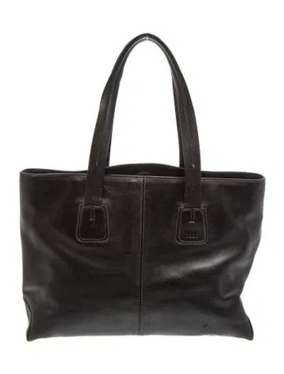 Pre-owned Tod's Leather Tote In Black