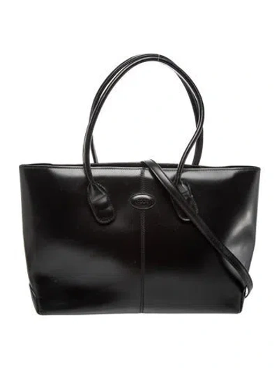 Pre-owned Tod's Leather Tote In Black