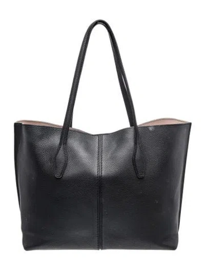 Pre-owned Tod's Leather Tote In Black