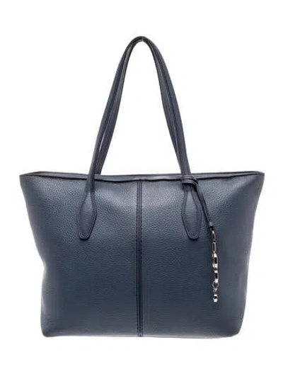 Pre-owned Tod's Leather Tote In Blue