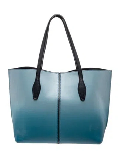 Pre-owned Tod's Leather Tote In Blue