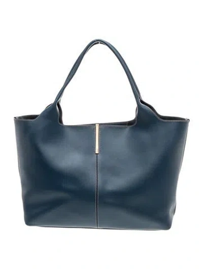 Pre-owned Tod's Leather Tote In Blue