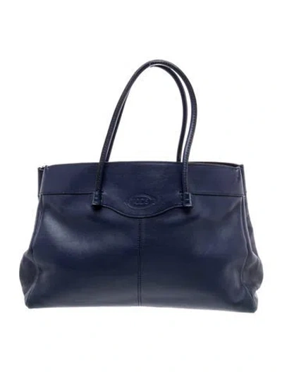 Pre-owned Tod's Leather Tote In Blue