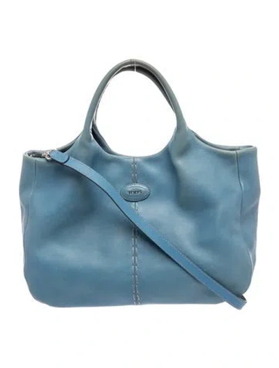 Pre-owned Tod's Leather Tote In Blue