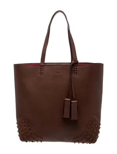 Pre-owned Tod's Leather Tote In Brown