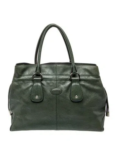 Pre-owned Tod's Leather Tote In Green